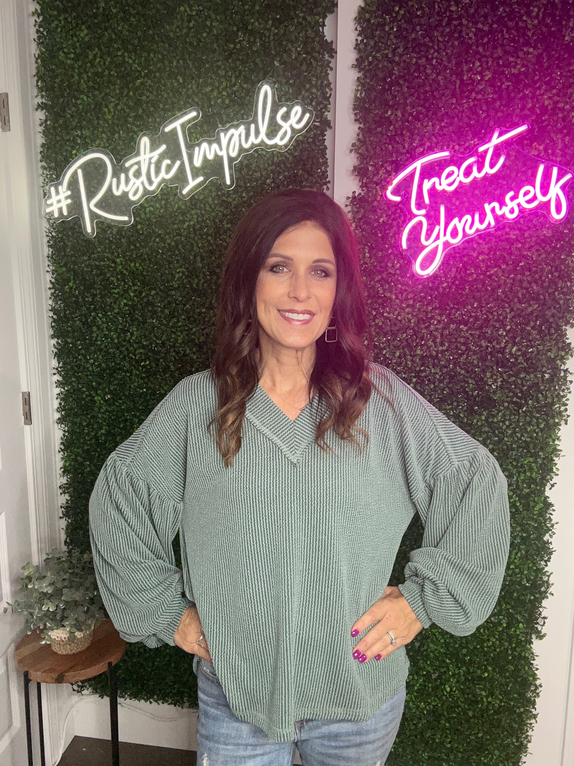 Two Tone Oversized Knit Top