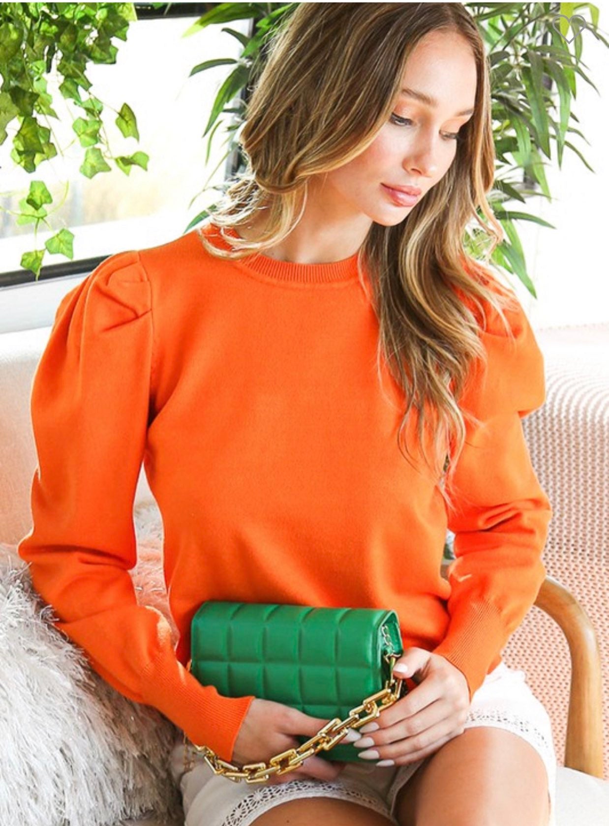 Pleated Sleeve Sweater