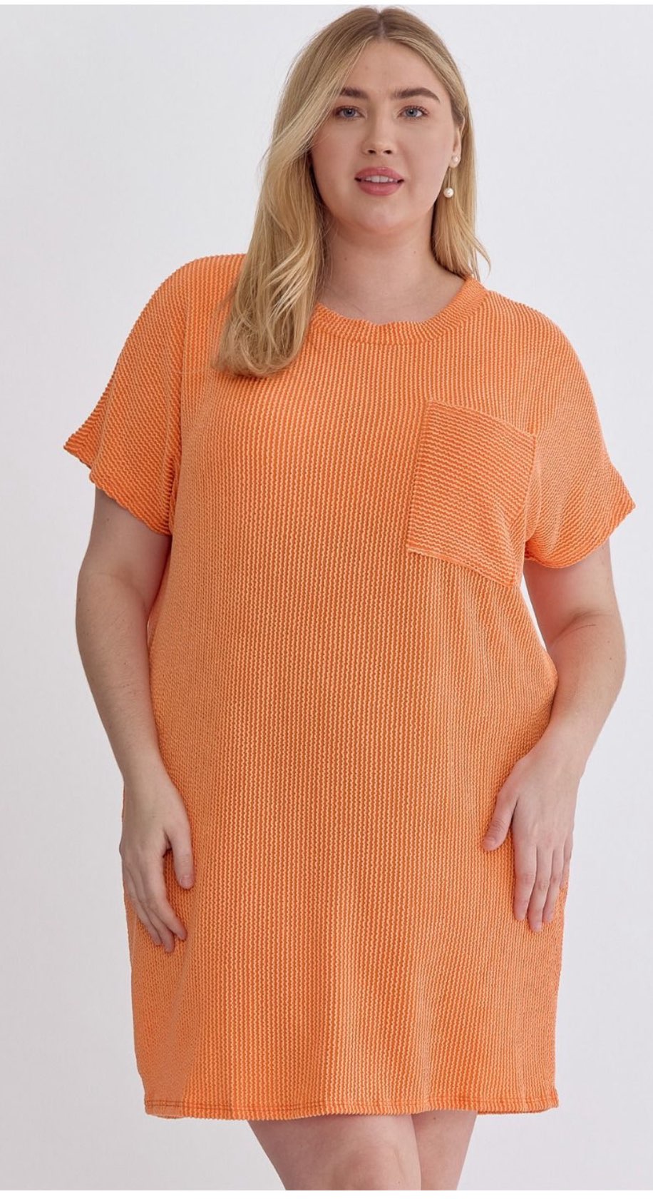 Ribbed Short Sleeve Dress