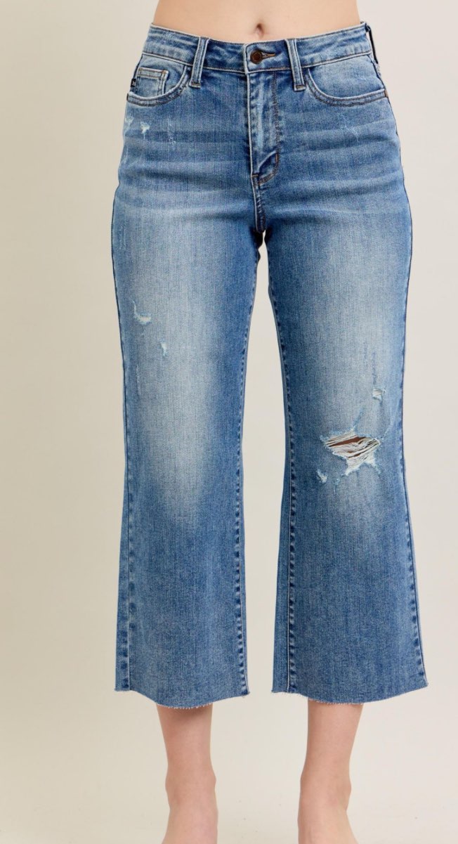 Judy Blue HW Raw Hem Crop