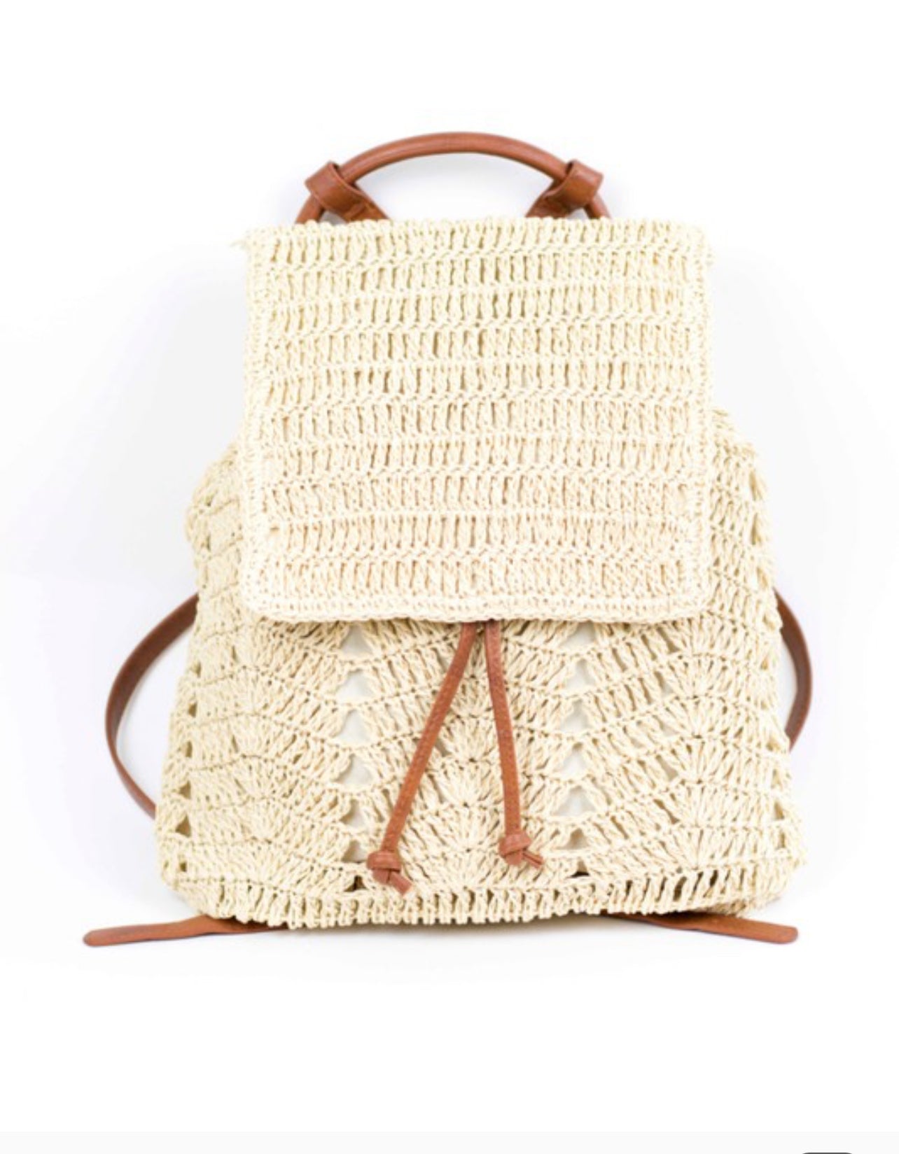 Woven Straw Backpack