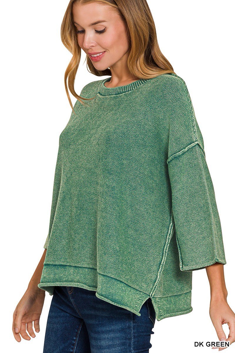 3/4 Sleeve Boxy Sweater