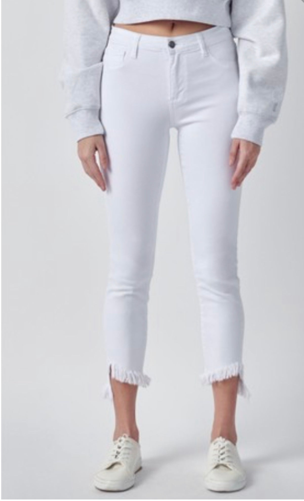 Cello Mid Rise Crop Skinny w/ Fray Hem